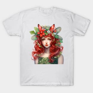 Fairy Christmas Girl Portrait T-Shirt